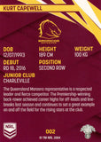 2024 NRL Traders - Common - 002 - Kurt Capewell - Brisbane Broncos