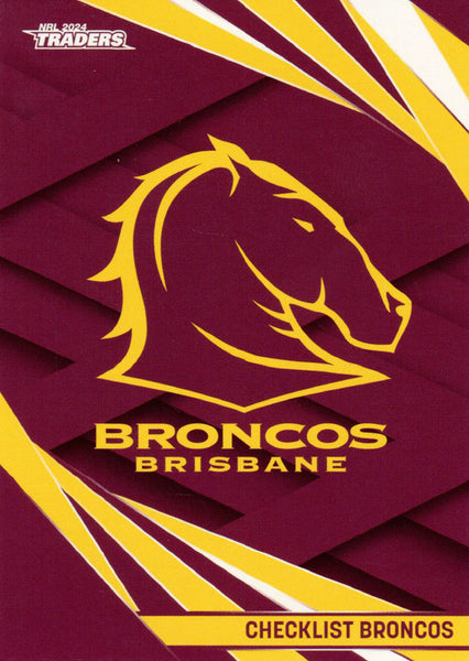 2024 NRL Traders - Common - 001 - Broncos Checklist - Brisbane Broncos