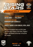 2024 NRL Traders - Rising Stars - RS 67 - Jahream Bula - Wests Tigers