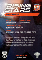 2024 NRL Traders - Rising Stars - RS 61 - Suia Wong - Sydney Roosters