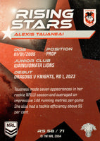 2024 NRL Traders - Rising Stars - RS 58 - Alexis Tauaneai - St. George Illawarra Dragons