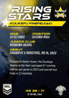 2024 NRL Traders - Rising Stars - RS 38 - Kulikefu Finefeuiaki - North Queensland Cowboys
