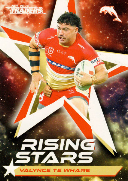2024 NRL Traders - Rising Stars - RS 21 - Valynce Te Whare - Dolphins