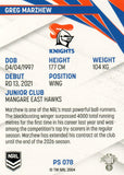 2024 NRL Traders - Pearl Silver - PS 078 - Greg Marzhew - Newcastle Knights