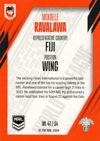 2024 NRL Traders - World In League - WL 41 - Mikaele Ravalawa - St. George-Illawarra Dragons