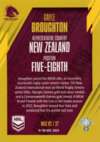 2024 NRL Traders - World In League Gold - WLG 02 - Gayle Broughton - 011/100