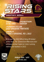 2024 NRL Traders - Rising Stars Album Card - RSA 02 - Destiny Brill - 123/150