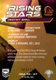 2024 NRL Traders - Rising Stars Album Card - RSA 02 - Destiny Brill - 123/150