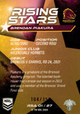 2024 NRL Traders - Rising Stars Album Card - RSA 01 - Brendan Piakura - 104/150