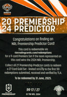 2024 NRL Traders - Premiership Predictor - PP 17 - Wests Tigers M - 062/212