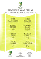 2023-24 Cricket Luxe Common - 054 - Georgia Wareham - Australia Women's T20