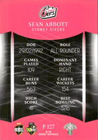 2023-24 Cricket Luxe Parallel - P 127 - Sean Abbott - Sydney Sixers