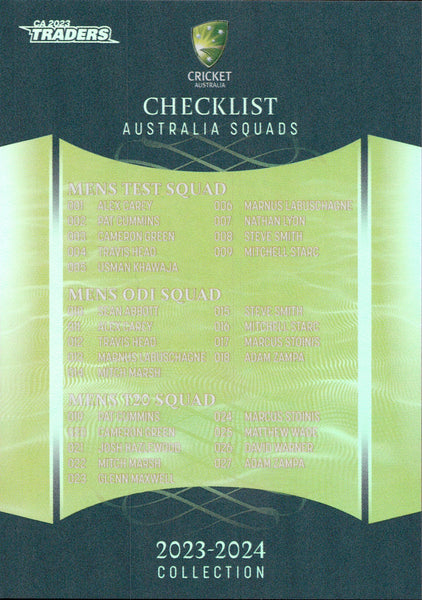 2023-24 Cricket Luxe Parallel - P 151 - National Squad Checklist