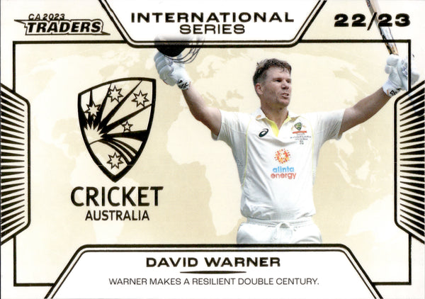 2023-24 Cricket Luxe International Series ALBUM CARD - ISA 08 - David Warner - 12/50