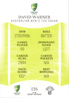 2023-24 Cricket Luxe Common - 026 - David Warner - Australia Men's T20