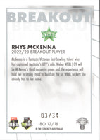 2023-24 Cricket Luxe Breakout PRIORITY - BO 12 - Rhys McKenna - 03/34