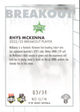 2023-24 Cricket Luxe Breakout PRIORITY - BO 12 - Rhys McKenna - 03/34