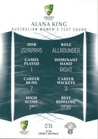 2023-24 Cricket Luxe Common - 031 - Alana King - Australia Women's Test