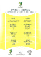 2023-24 Cricket Luxe Common - 037 - Darcie Brown - Australia Women's ODI