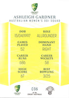 2023-24 Cricket Luxe Common - 038 - Ashleigh Gardner - Australia Women's ODI