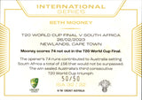 2023-24 Cricket Luxe International Series ALBUM CARD - ISA 32 - Beth Mooney - 50/50