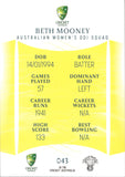 2023-24 Cricket Luxe Common - 043 - Beth Mooney - Australia Women's ODI