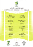 2023-24 Cricket Luxe Common - 049 - Meg Lanning - Australia Women's T20