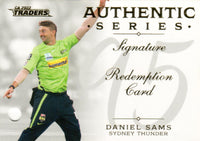 2022-23 Cricket Traders Authentics Signature - AS 09 - Daniel Sams - 001/126