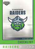 2025 NRL Elite - Base - 010 - Raiders Checklist - Raiders
