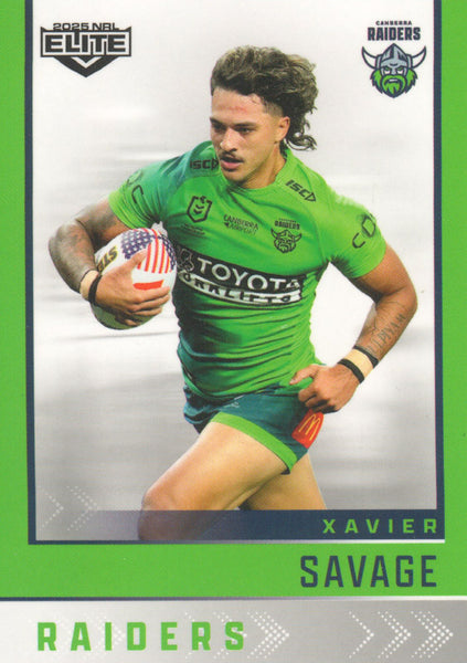 2025 NRL Elite - Base - 015 - Xavier Savage - Raiders
