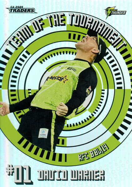 2025-26 Cricket Traders - Team Of The Tournament - TT 13 - David Warner - Sydney Thunder