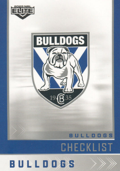2025 NRL Elite - Base - 019 - Bulldogs Checklist - Bulldogs