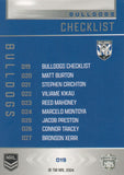 2025 NRL Elite - Base - 019 - Bulldogs Checklist - Bulldogs