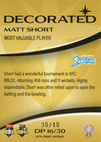 2023-24 Cricket Luxe Decorated PRIORITY - DP 16 - Matt Short - 30/40
