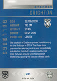 2025 NRL Elite - Base - 021 - Stephen Crichton - Bulldogs