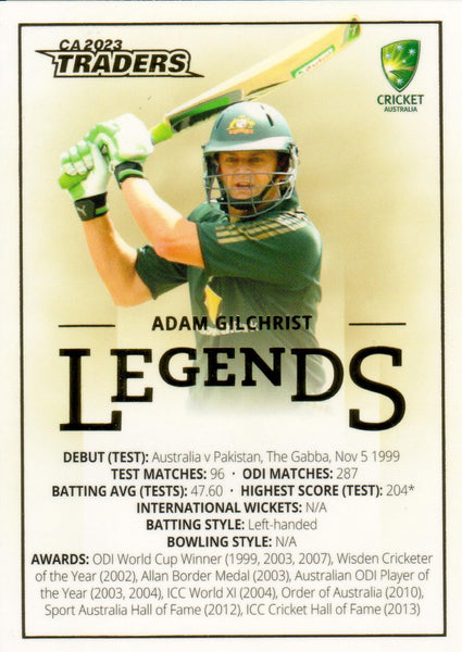 2023-24 Cricket Luxe LEGENDS Case Card - CC L7 - Adam Gilchrist - 28/30