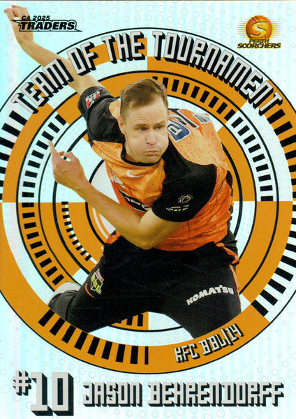 2025-26 Cricket Traders - Team Of The Tournament - TT 22 - Jason Behrendorff - Perth Scorchers
