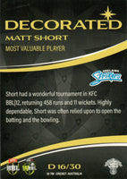 2023-24 Cricket Luxe Decorated - D 16 - Matt Short - Adelaide Strikers