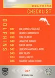 2025 NRL Elite - Base - 037 - Dolphins Checklist - Dolphins