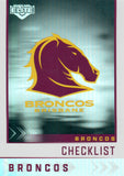 2025 NRL Elite - Silver Specials - P 001 - Broncos Checklist - Broncos