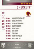 2025 NRL Elite - Silver Specials - P 001 - Broncos Checklist - Broncos