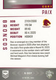 2025 NRL Elite - Silver Specials - P 007 - Cory Paix - Broncos