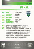 2025 NRL Elite - Silver Specials - P 014 - Josh Papali’i - Raiders
