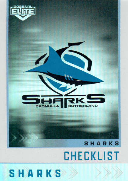 2025 NRL Elite - Silver Specials - P 028 - Sharks Checklist - Sharks