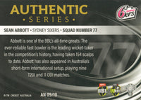 2023-24 Cricket Luxe Authentic Numbered - AN 09 - Sean Abbott - Sydney Sixers