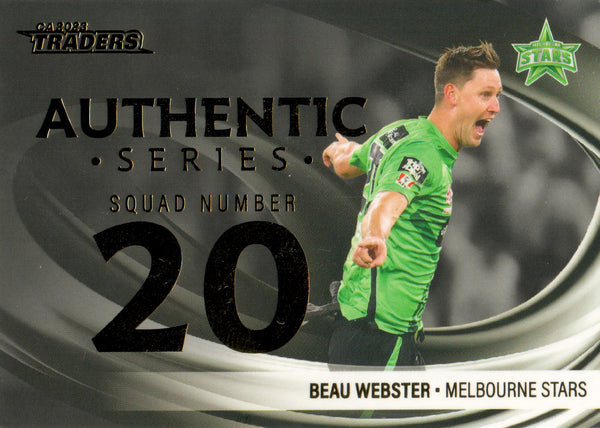 2023-24 Cricket Luxe Authentic Numbered - AN 07 - Beau Webster - Melbourne Stars