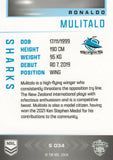 2025 NRL Elite - Silver Specials - P 034 - Ronaldo Mulitalo - Sharks