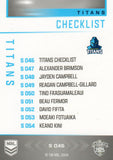 2025 NRL Elite - Silver Specials - P 046 - Titans Checklist - Titans