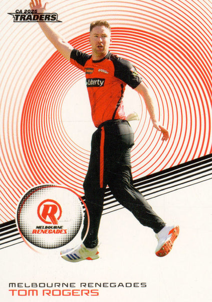2025-26 Cricket Traders - Common - 095 - Tom Rogers - Melbourne Renegades