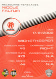 2025-26 Cricket Traders - Common - 098 - Nicole Faltum - Melbourne Renegades